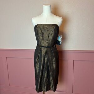 knee length dresses for ladies Ramy Brook Orion Strapless Midi Dress in Black
